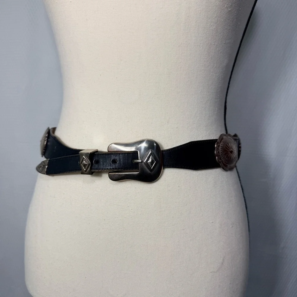 Vintage Justin Leather Concho Western Belt